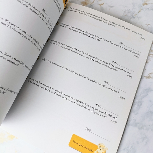 ⭐ Kumon Math Word Problems Grade 5 NWT Workbook⭐ - Picture 3 of 4